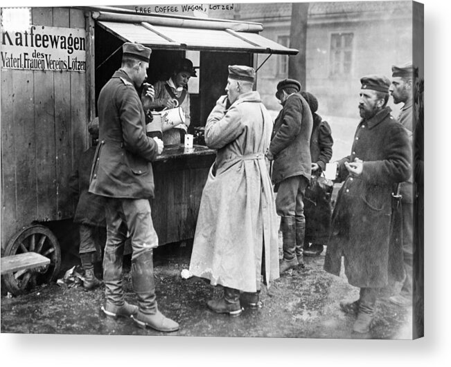 1915 Acrylic Print featuring the photograph World War I Coffee Wagon - To License For Professional Use Visit Granger.com by Granger