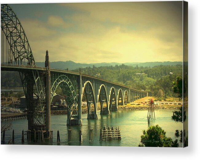 Yaquina Bay Bridge Acrylic Print featuring the photograph Yaquina Bay Bridge Or by Joyce Dickens