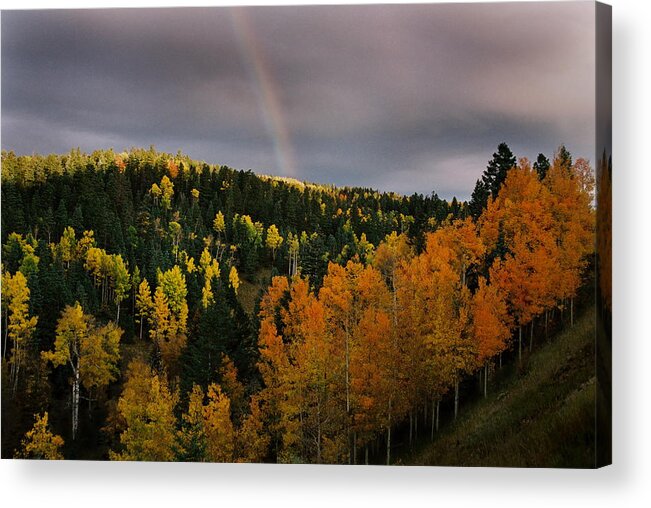 Red River Acrylic Print featuring the photograph Autumn Rainbow by Ron Weathers