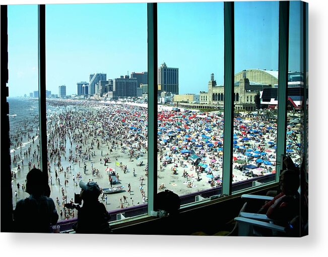 Atlantic City Acrylic Print featuring the photograph Atlantic City Air Show crowd #1 by John Loreaux