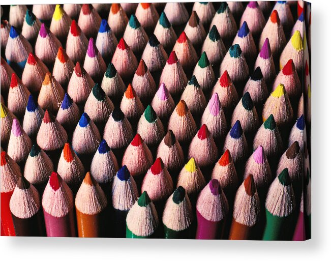 Pencil Acrylic Print featuring the photograph Colored pencils #2 by Garry Gay