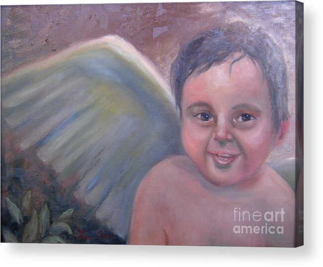 Angel Acrylic Print featuring the painting El Querubin #1 by Lilibeth Andre