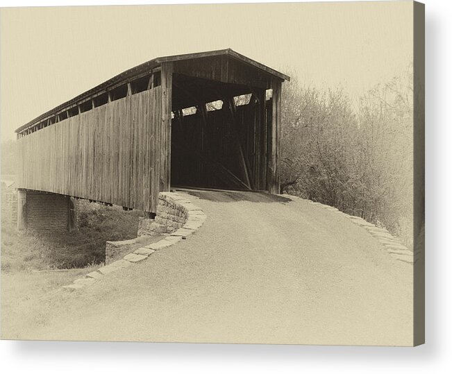 Covered Bridge Acrylic Print featuring the photograph Johnson Creek Covered Bridge #1 by Harold Rau