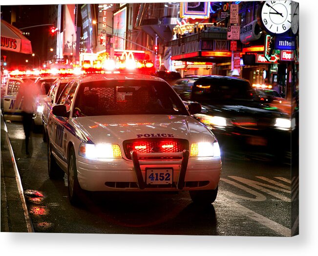 Nypd Acrylic Print featuring the photograph Nypd #1 by David Harding