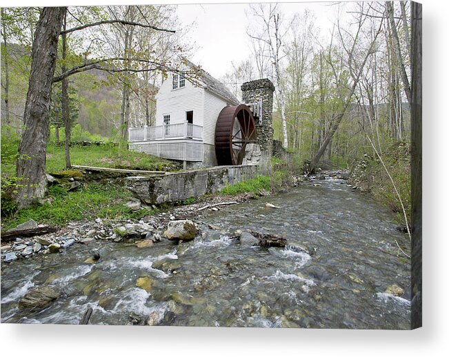 Vermont Acrylic Print featuring the photograph Old Dorset Grist Mill and Stream by Gordon Ripley