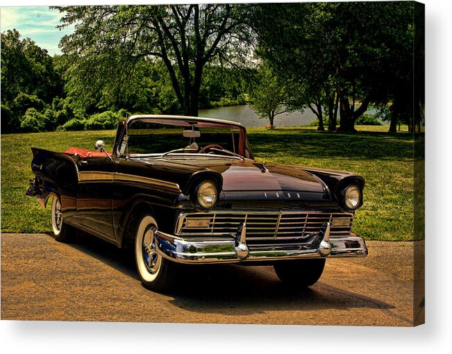 1957 Acrylic Print featuring the photograph 1957 Ford Fairlane 500 Convertible by Tim McCullough