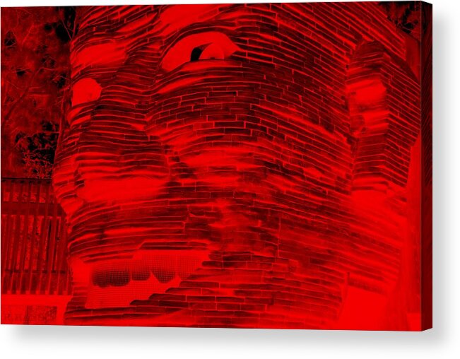 Architecture Acrylic Print featuring the photograph GENTLE GIANT in NEGATIVE RED #2 by Rob Hans