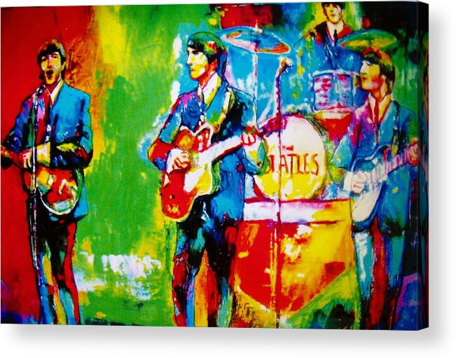 Beatles Acrylic Print featuring the painting The Beatles #1 by Leland Castro