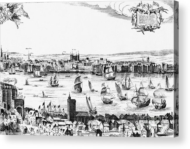1616 Acrylic Print featuring the photograph Visscher: London, 1616 #7 by Granger