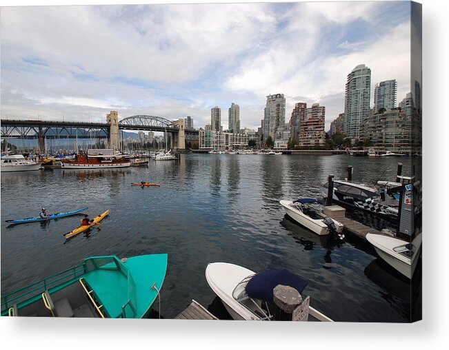 Cityscape Canada Acrylic Print featuring the photograph Across False Creek by John Schneider