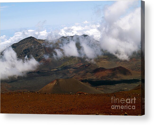 Haleakela Acrylic Print featuring the photograph At the Rim of the Crater by Patricia Griffin Brett