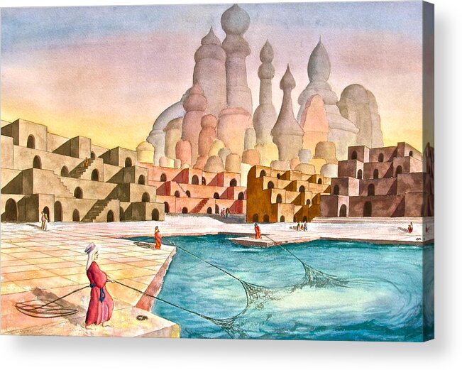 Atlantis Acrylic Print featuring the painting Atlantis Retrospect by Frank SantAgata