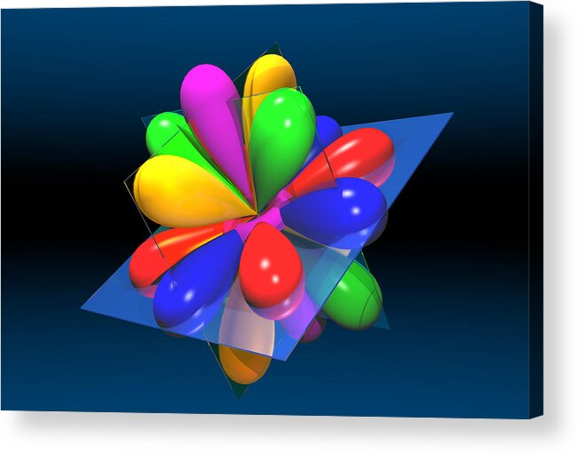 Atom Acrylic Print featuring the digital art Atomic Orbitals by Carol and Mike Werner