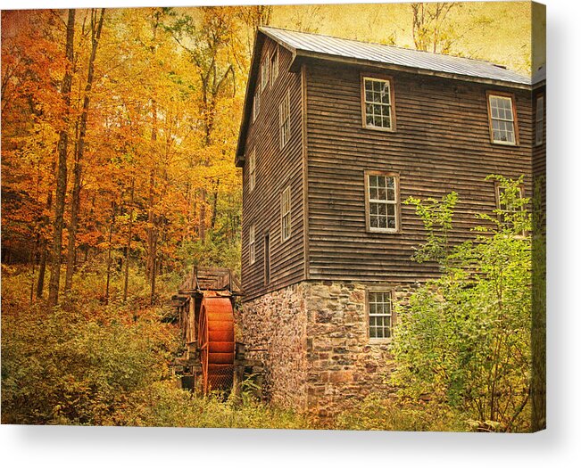 Villages Acrylic Print featuring the photograph Autumn At Millbrook 4 - The Grist Mill by Pat Abbott