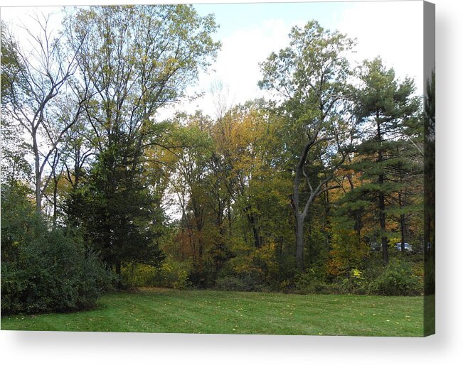 Autumn Acrylic Print featuring the photograph Autumn landscape in Massachusetts by Kim Galluzzo Wozniak