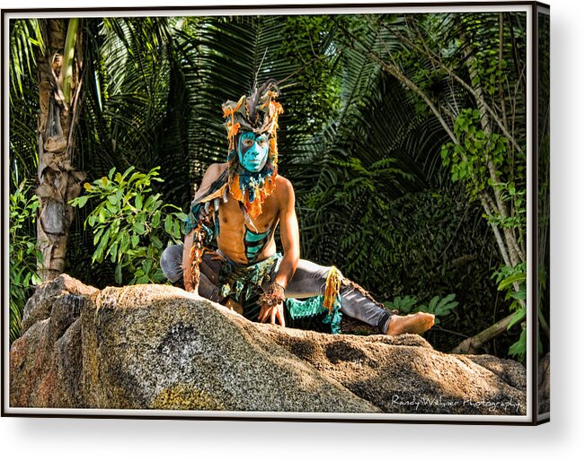  Acrylic Print featuring the photograph Aztec Lizard Warrior by Randy Wehner