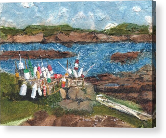 Buoy Acrylic Print featuring the painting Buoy Collection by Lynn Babineau