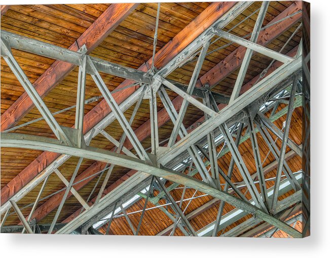 Arts District Acrylic Print featuring the photograph Colorized Trusses by Dennis Dame