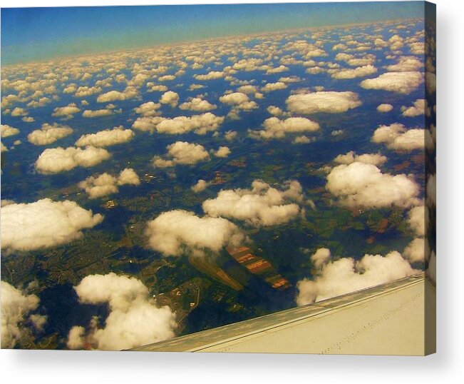 New Orleans Acrylic Print featuring the pyrography Cotton Clouds Over New Orleans by Nancy Mitchell