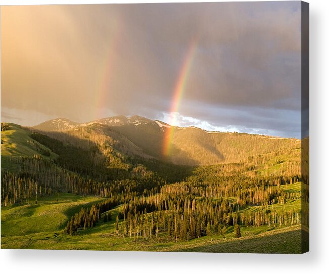 Rainbow Acrylic Print featuring the photograph Double Rainbow by Max Waugh