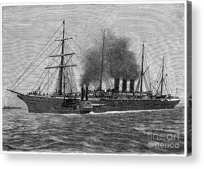 1881 Acrylic Print featuring the photograph English Steamship, 1881 by Granger