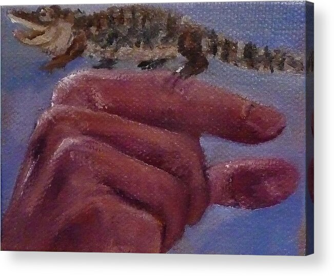 G Is For Gator Acrylic Print featuring the painting G is for Gator by Jessmyne Stephenson
