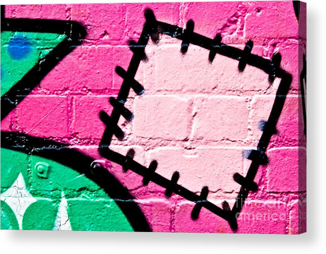 Graffiti Acrylic Print featuring the painting Graffiti Patch Closeup by Yurix Sardinelly