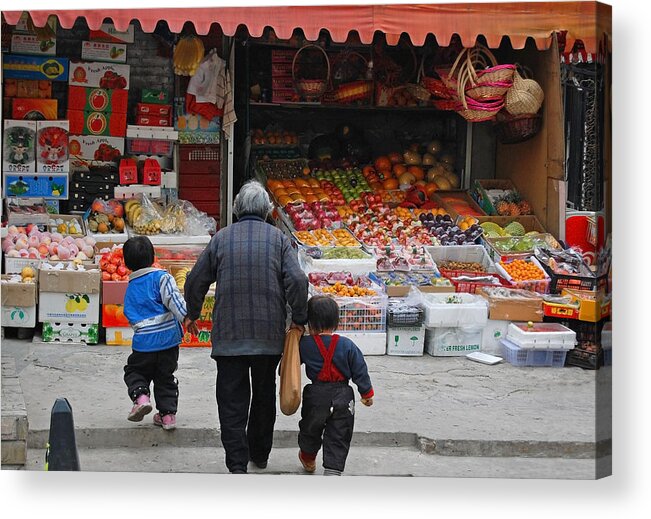 Family Acrylic Print featuring the photograph Grocery Day by Margaret Pitcher