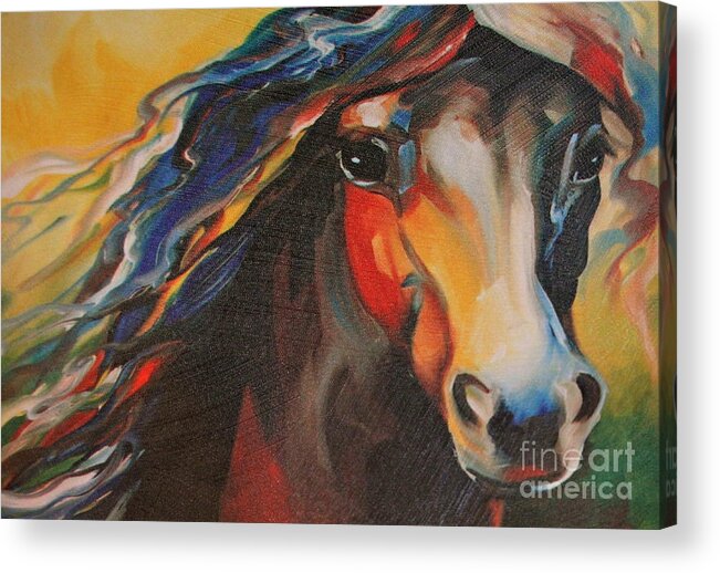 Horse Painting Acrylic Print featuring the photograph Horse Painting by Pamela Walrath