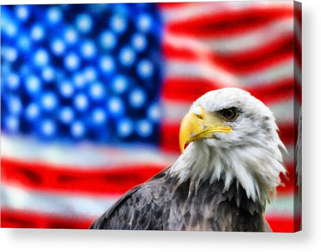 Usa Acrylic Print featuring the mixed media Indivisible 1 by Angelina Tamez