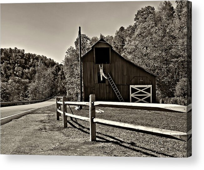 West Virginia Acrylic Print featuring the photograph Involved in One's Work sepia by Steve Harrington