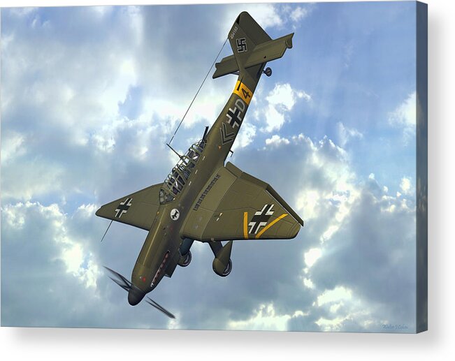 Junkers Ju87 Stuka Acrylic Print featuring the digital art Junkers Ju87 Stuka by Walter Colvin