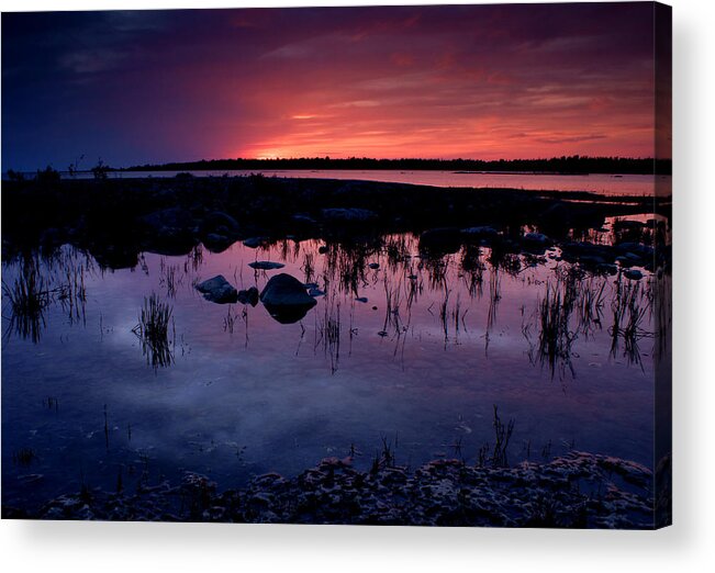 Sunset Acrylic Print featuring the photograph Lake Huron Sunset by Cale Best