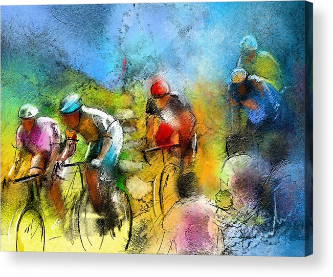 Sports Acrylic Print featuring the painting Le Tour de France 01 bis by Miki De Goodaboom