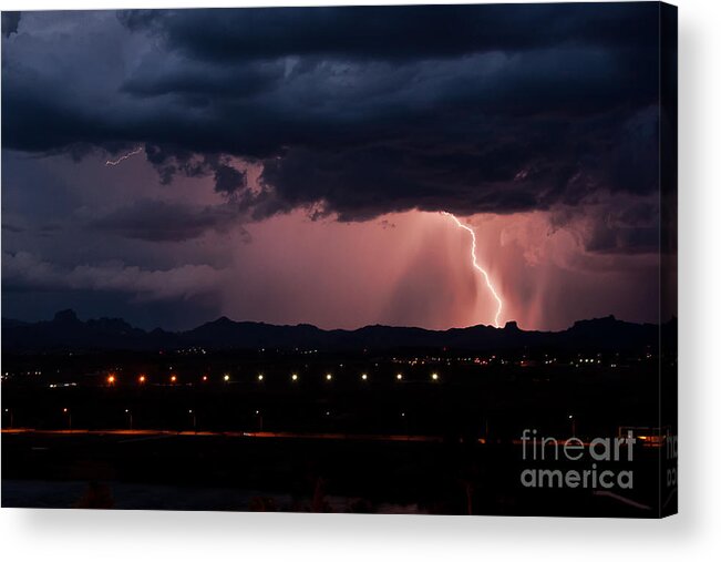 Lightning Acrylic Print featuring the photograph Lightning Strike by Eddie Yerkish