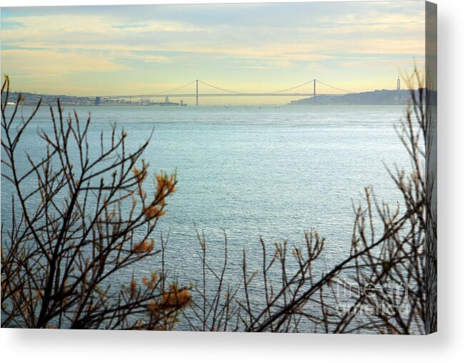 25th Acrylic Print featuring the photograph Lisbon on the horizon by Carlos Caetano