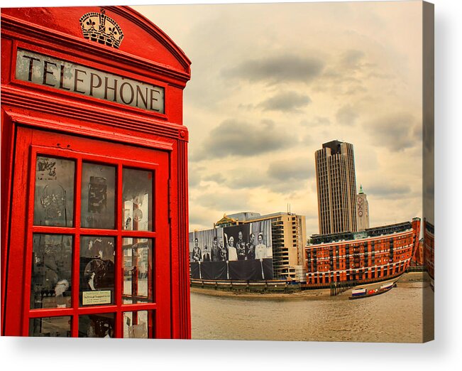 Red Phone Box Acrylic Print featuring the photograph London calling by Jasna Buncic