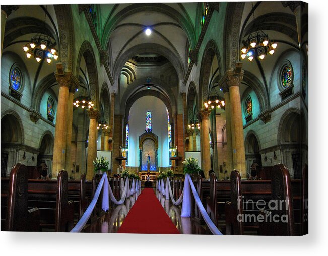 Yhun Suarez Acrylic Print featuring the photograph Manila Cathedral by Yhun Suarez