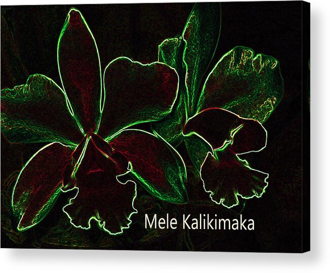 Mele Kalikimaka Acrylic Print featuring the digital art Mele Kalikimaka - Merry Christmas From Hawaii by Kerri Ligatich