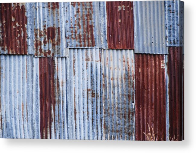 Shed Acrylic Print featuring the photograph Old corrugated iron by Fran Woods