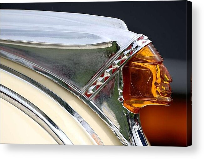 Pontiac Acrylic Print featuring the photograph Pontiac chief hood ornament by David Campione