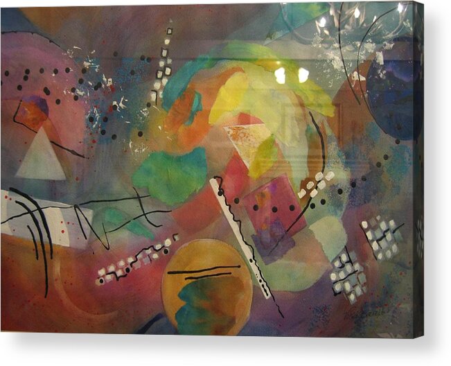 Abstract Acrylic Print featuring the painting Primitive Matter by Vicki Brevell