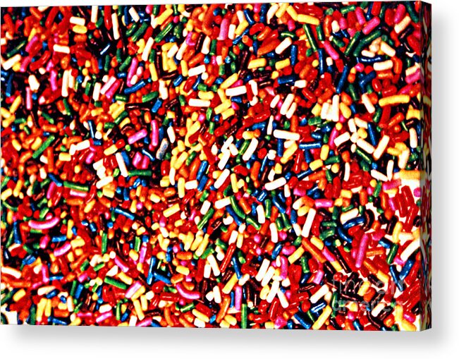 Sprinkles Acrylic Print featuring the photograph Rainbow Sprinkles by Susan Stevenson