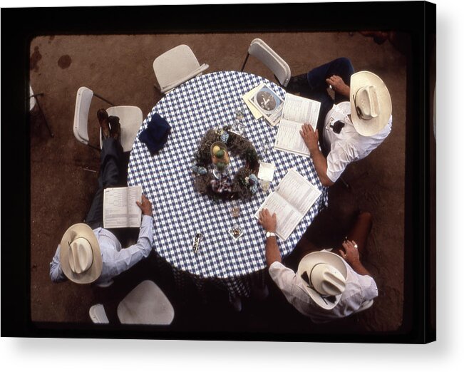 Ranchers Acrylic Print featuring the photograph Ranchers at the Round Table by Greg Kopriva