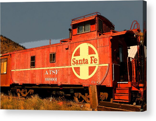 Art Acrylic Print featuring the painting Red Caboose by David Lee Thompson