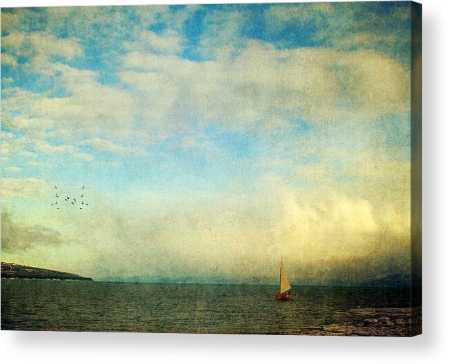 Seascape Acrylic Print featuring the photograph Sailing on the Sea by Michele Cornelius