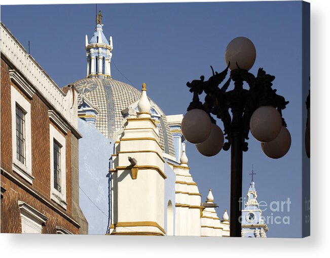 Mexico Acrylic Print featuring the photograph SPANISH COLONIAL BUILDINGS Puebla Mexico by John Mitchell