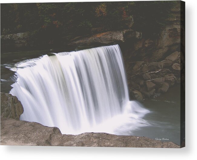 Waterfalls Acrylic Print featuring the photograph Standing in Motion Cumberland Falls 01 by George Bostian