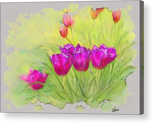 Tulips Acrylic Print featuring the photograph Sunshine Tulips by Bonnie Willis