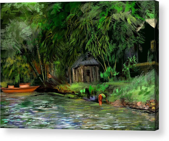  Acrylic Print featuring the digital art The Eco Village by Parag Pendharkar